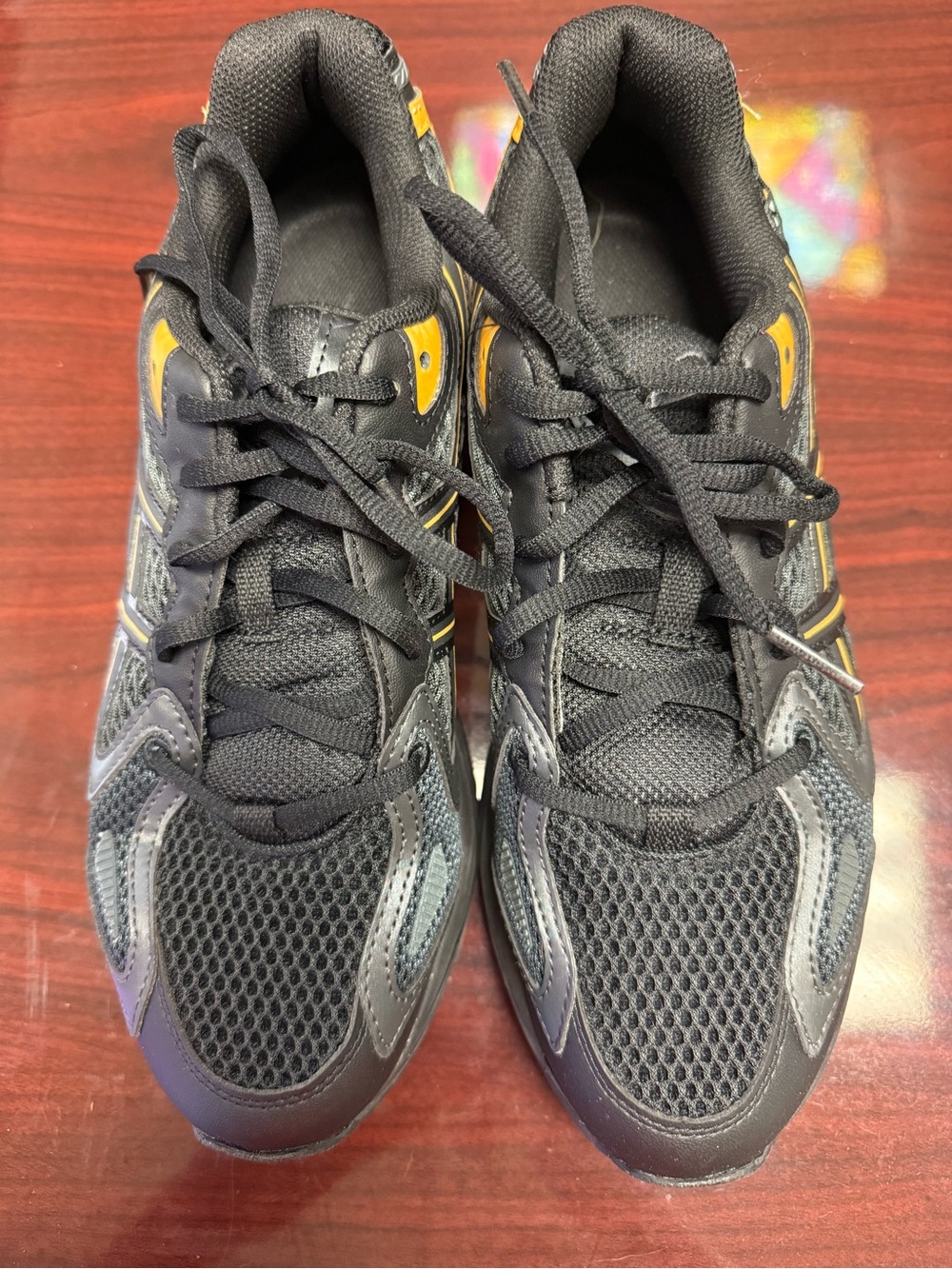 ASICS Gel-K1011 Black Pure Gold Mesh Running Sneakers Men’s 8.5 Athletic